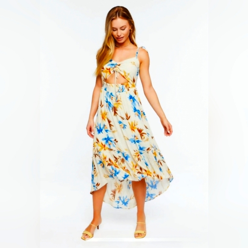 Forever 21 Floral Cut-out Maxi Dress